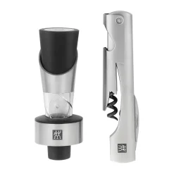Wine Carafes & Decanters^Zwilling sommelier set 2 pieces, Stainless steel Silver-coloured