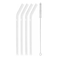 Wine & Barware^Zwilling Sorrento straws with bend 4-pack, Clear Transparent