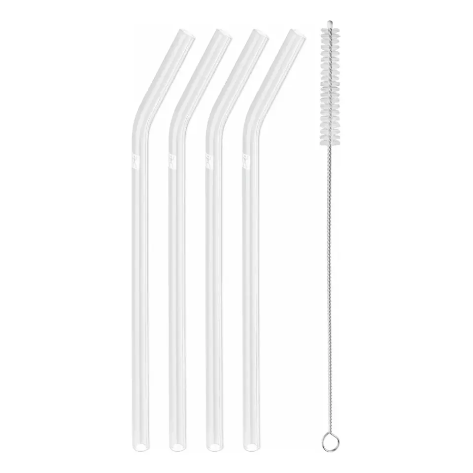 Wine & Barware^Zwilling Sorrento straws with bend 4-pack, Clear Transparent