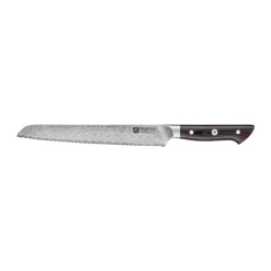 Hot Zwilling Tanrei bread knife 23 cm, Damascus-black Silver-coloured