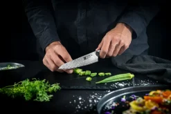 Chef Knives^Zwilling Tanrei compact chef's knife 14 cm, Damascus-black Silver-coloured